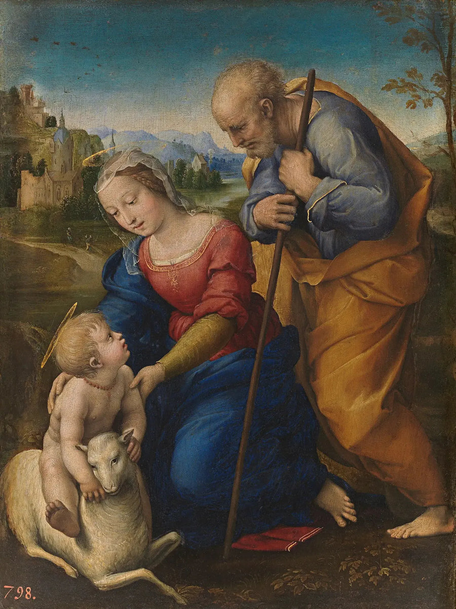 La Sainte Famille à l'agneau - Raphaël Sanzio