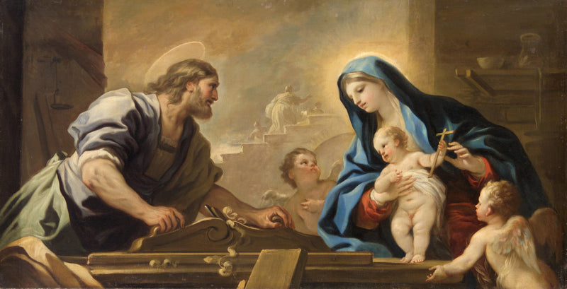 La Sainte Famille avec Joseph à l'établi du charpentier - Luca Giordano
