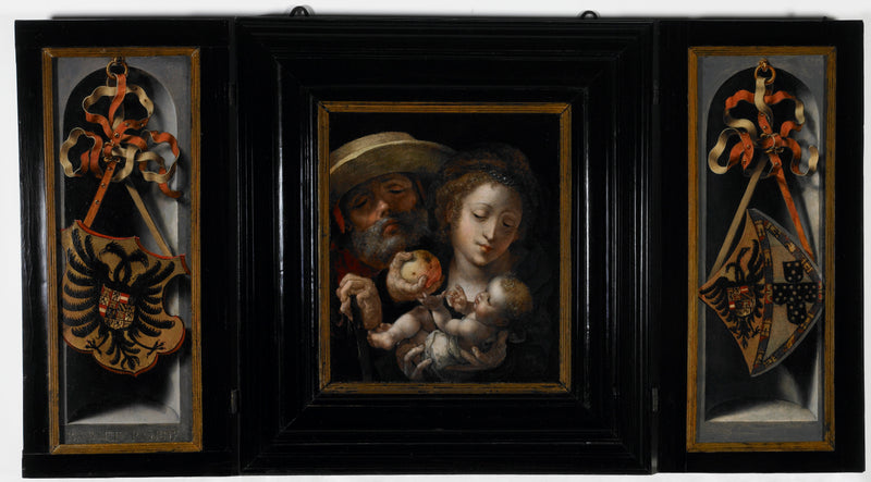 La Sainte Famille avec les armoiries de Charles... - Jan Gossaert