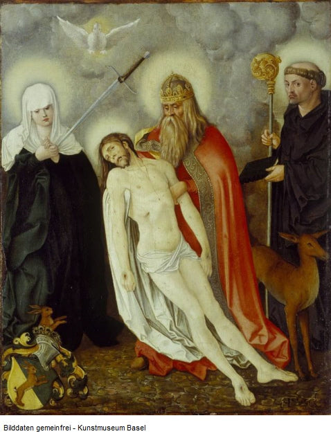 La sainte trinité entre la Vierge de douleur et saint Gilles - Hans Baldung Grien