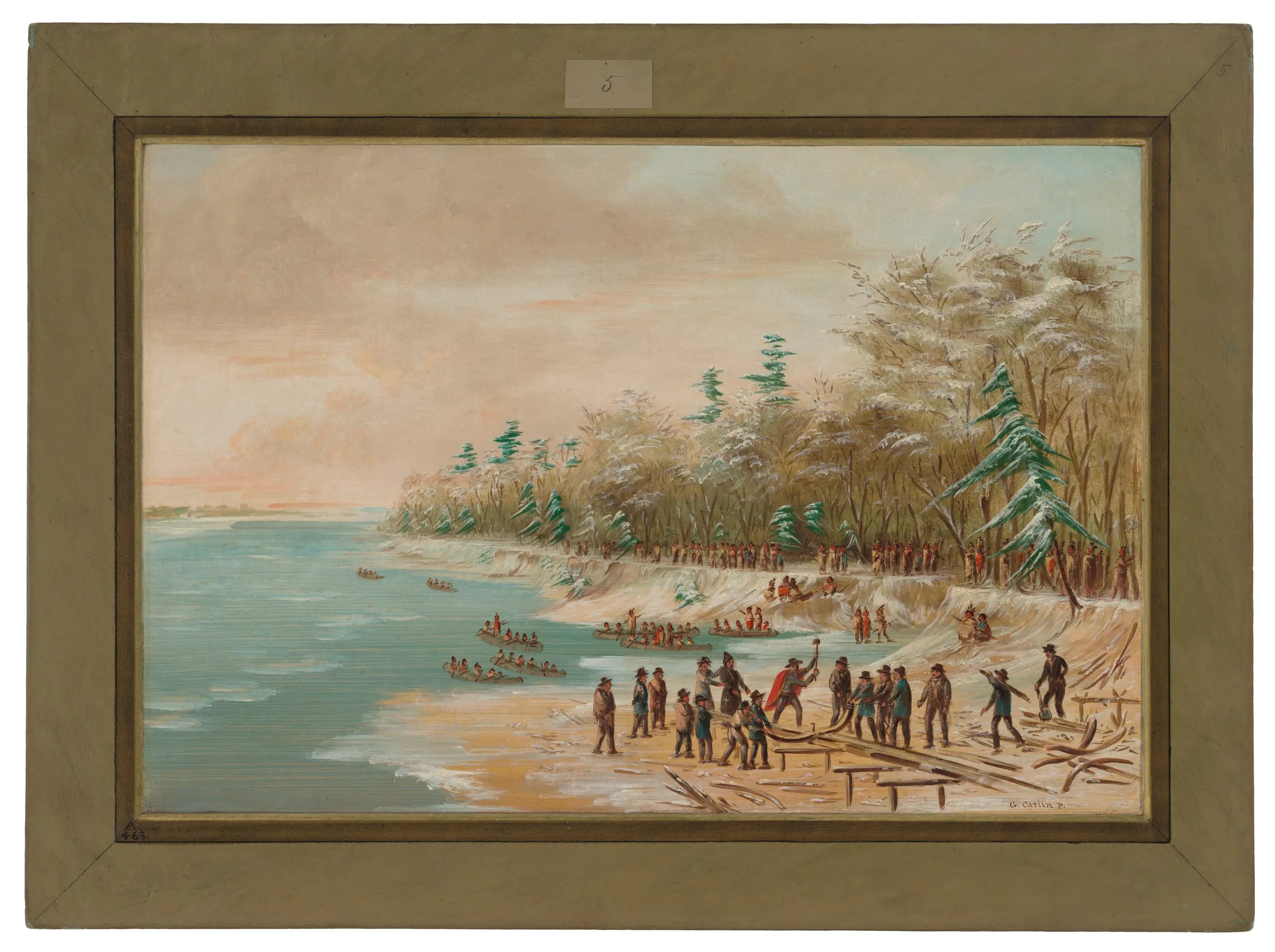 La Salle enfonça le premier verrou pour le Griffon. 26 janvier 1679 - George Catlin - Alpha Reproduction