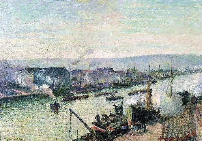 La Seine à Rouen, Saint-Sever - Camille Pissarro