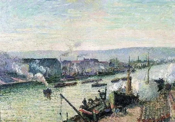 La Seine à Rouen, Saint-Sever - Camille Pissarro
