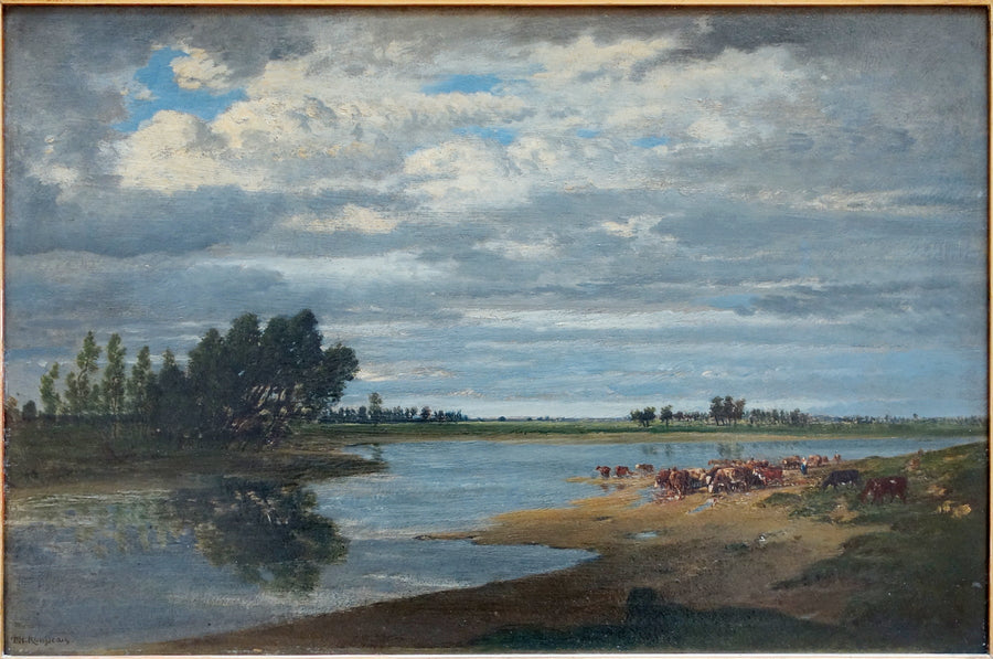 La Seine à Villeneuve-Saint-Georges - Théodore Rousseau image 1 reproduction de peinture à l’huile