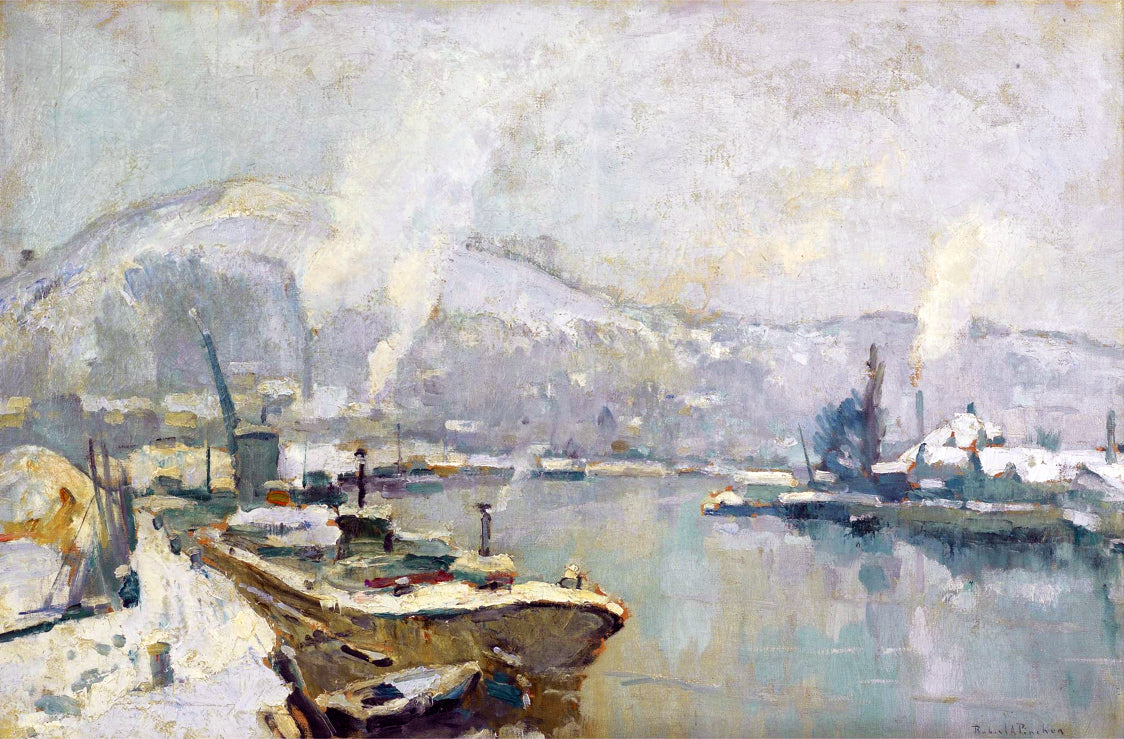 La Seine et la Côte Sainte Catherine à Rouen en hiver - Robert Antoine Pinchon