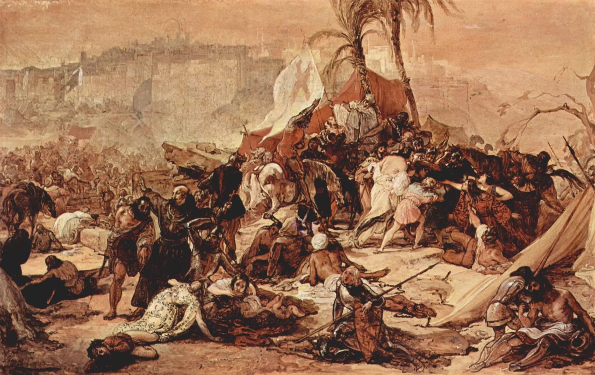 La soif des croisés à Jérusalem - Francesco Hayez image 1 copie peinte à la main à l’huile
