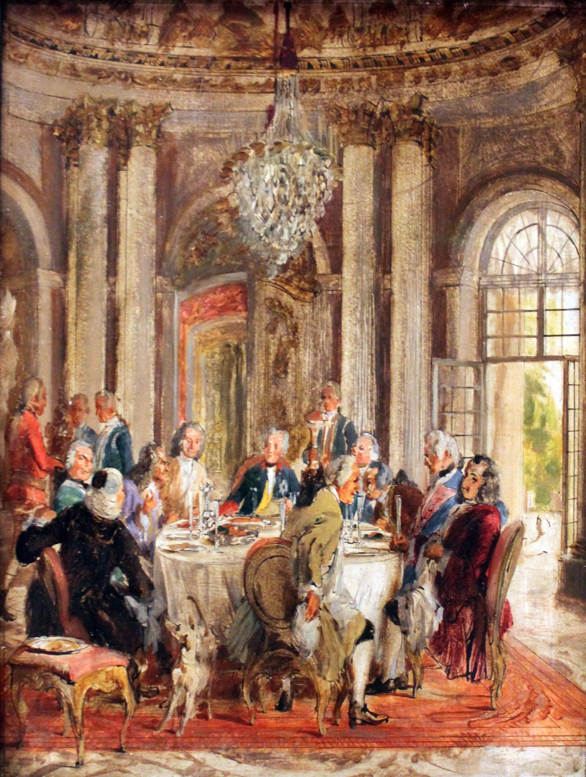 La Table ronde du roi Frédéric II à Sanssouci - Adolph von Menzel - Alpha Reproduction