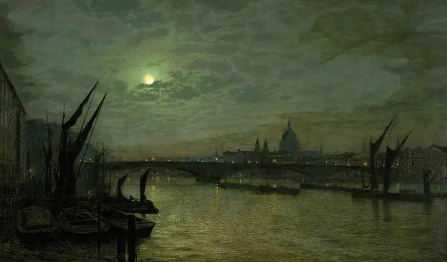 La Tamise au clair de lune avec le pont de Southwark, Londres - John Atkinson Grimshaw