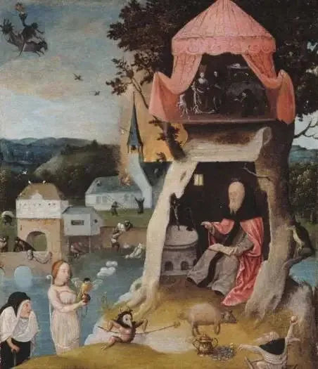 La tentation de saint Antoine. - Hieronymus Bosch