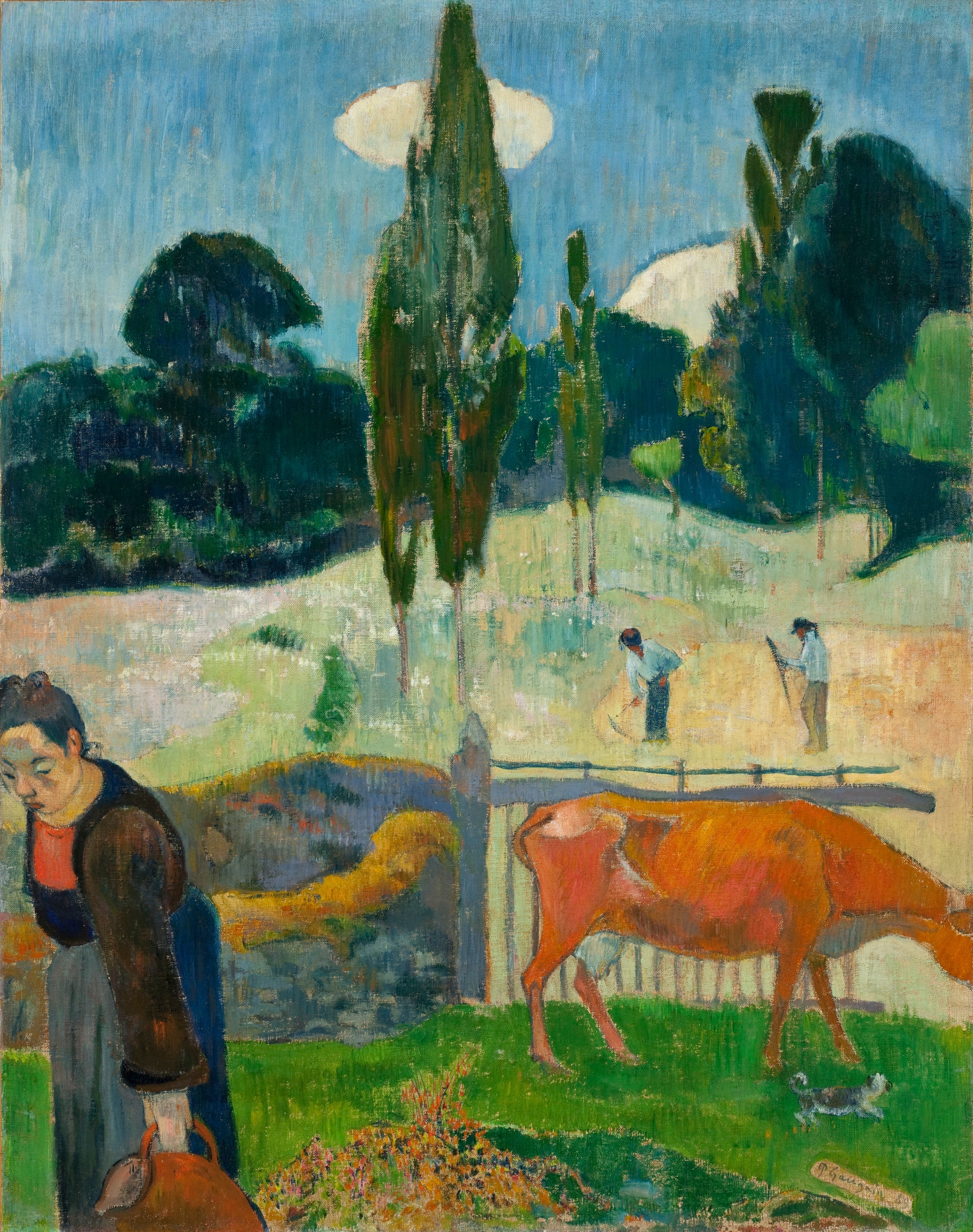 Reproduction du tableau « La Vache rouge - Paul Gauguin » par Alpha Reproduction en peinture à l’huile