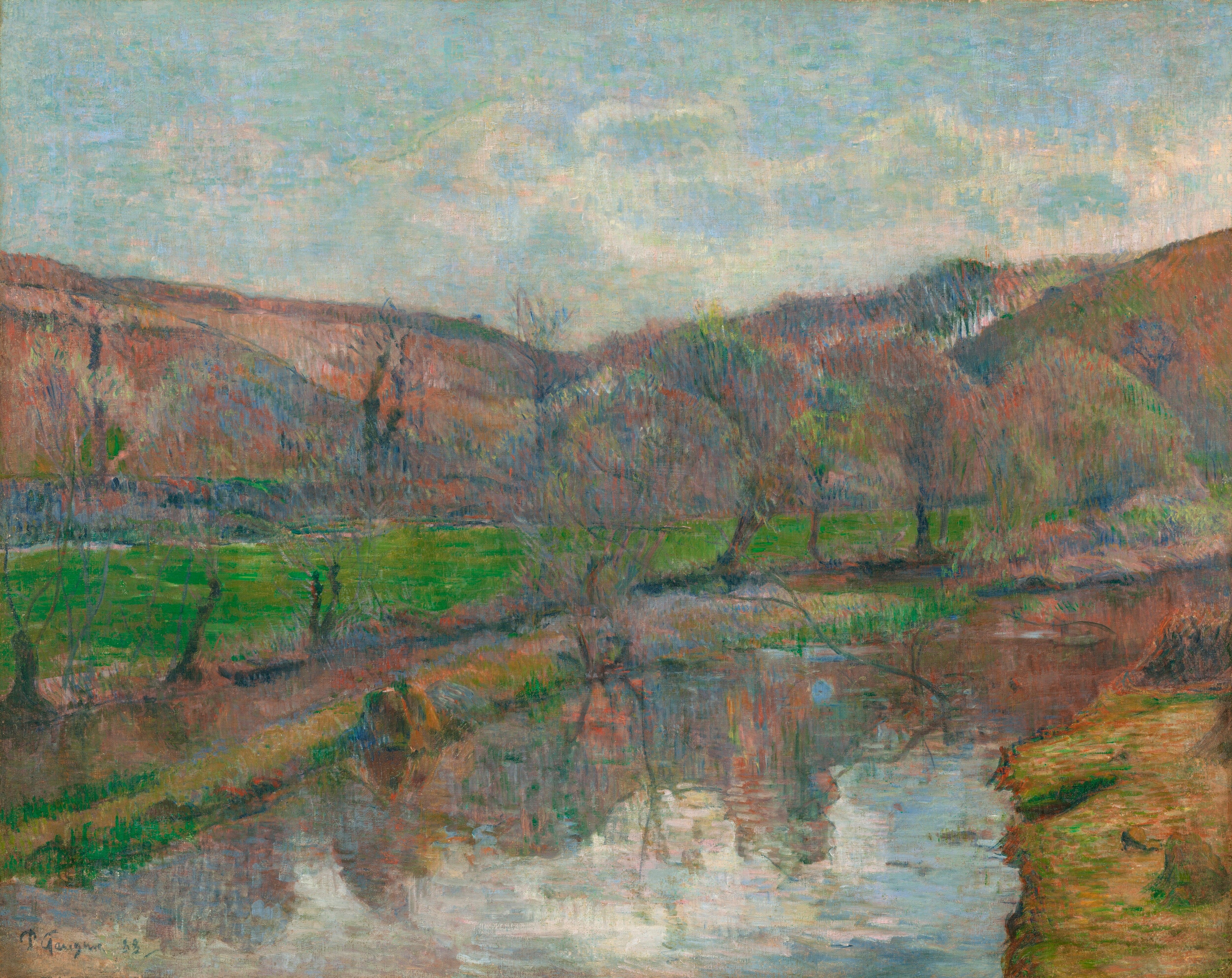 Reproduction du tableau « La vallée de l'Aven et le mont de Pont-Aven - Paul Gauguin » par Alpha Reproduction en peinture à l’huile