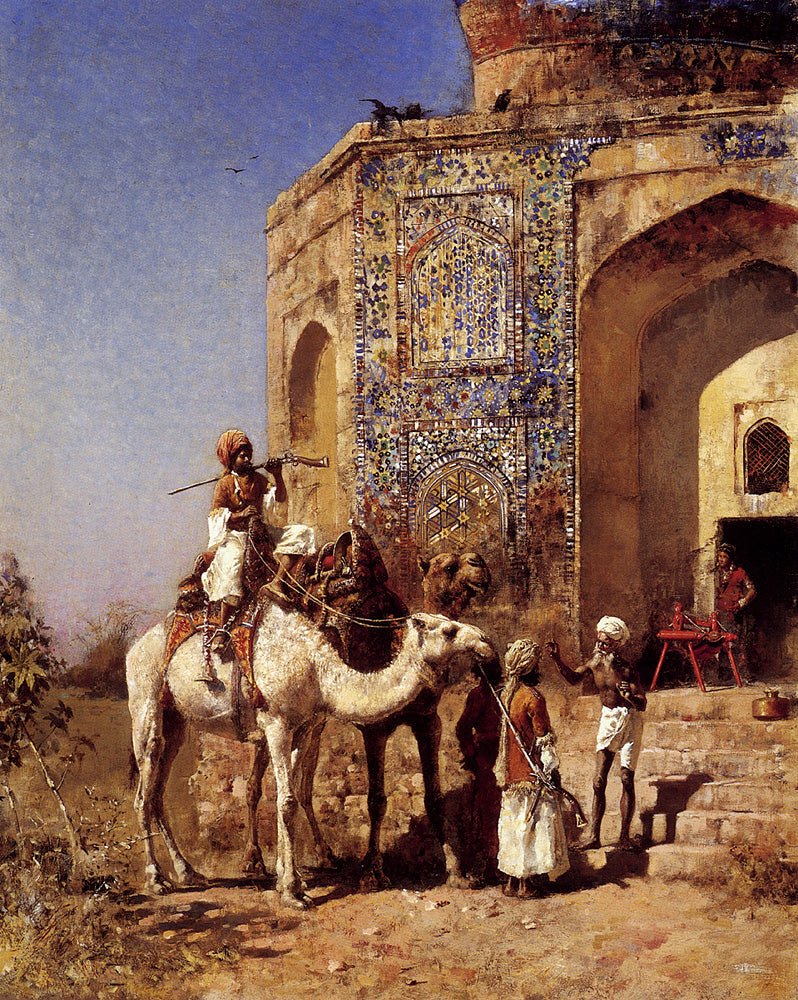 La vieille mosquée aux tuiles bleues à l'extérieur de Delhi - Edwin Lord Weeks