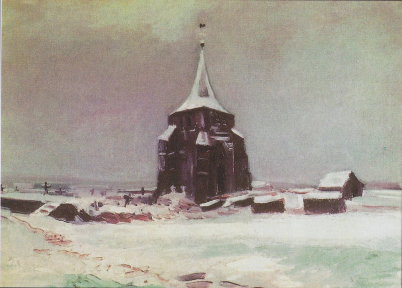La vieille tour du cimetière de Nuenen sous la neige - Vincent van Gogh