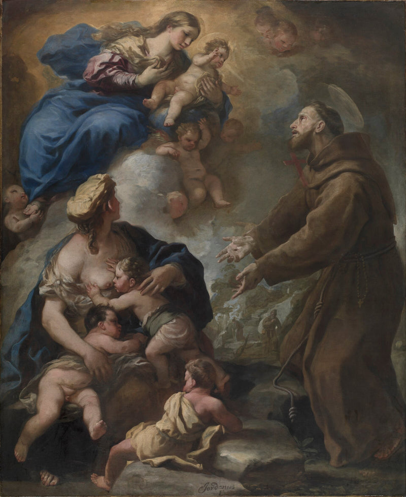 La Vierge à l'Enfant apparaissant à saint François d'Assise - Luca Giordano