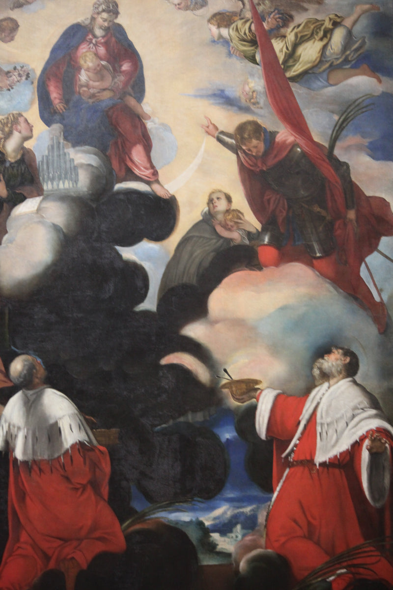 La Vierge à l'Enfant avec les saints Cécile, Marina, Théodore, Côme et Damien - Jacopo Tintoretto