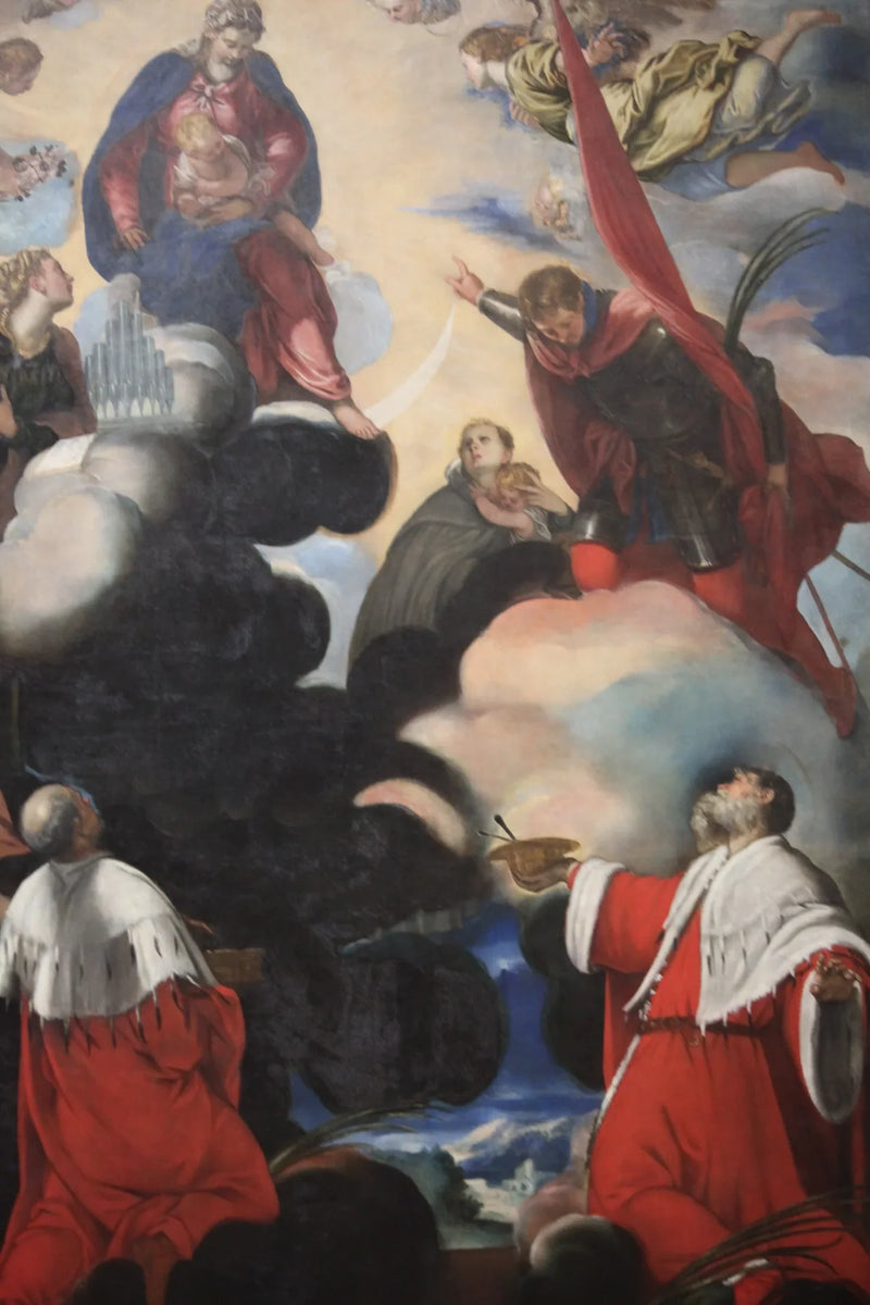 La Vierge à l'Enfant avec les saints Cécile, Marina, Théodore, Côme et Damien - Jacopo Tintoretto