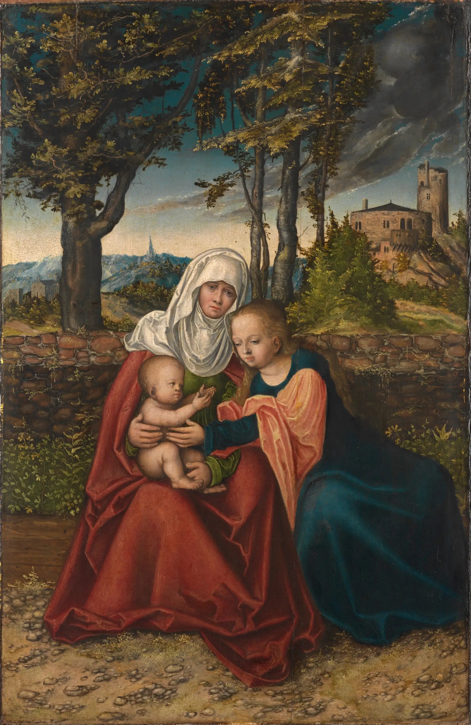 La Vierge à l'Enfant avec sainte Anne - Lucas Cranach the Elder image 1 reproduction d’œuvre d’art à l’huile
