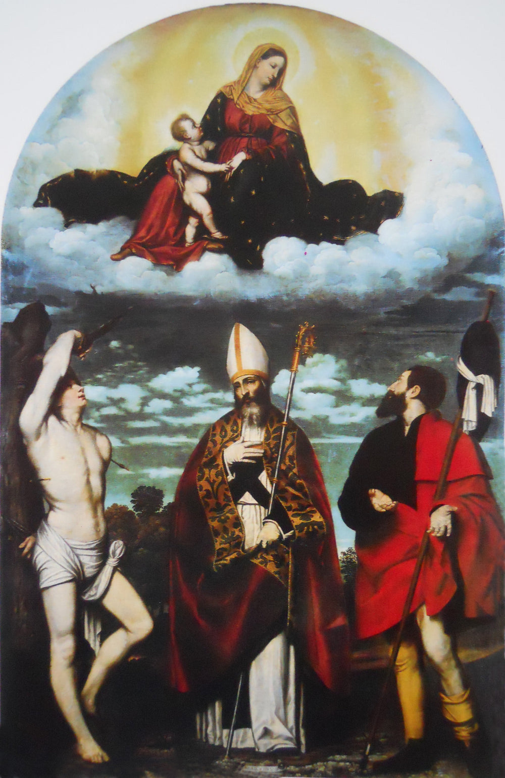 La Vierge à l’Enfant en gloire avec les saints Roch Martin et Sébastien - Alessandro Bonvicino - Alpha Reproduction