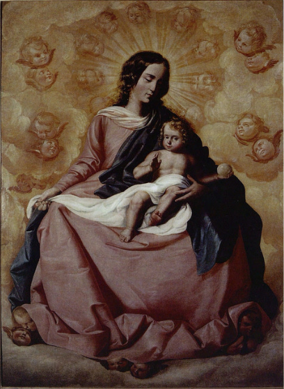 La Vierge à l'Enfant en gloire - Francisco de Zurbarán image 1 reproduction artisanale de tableau