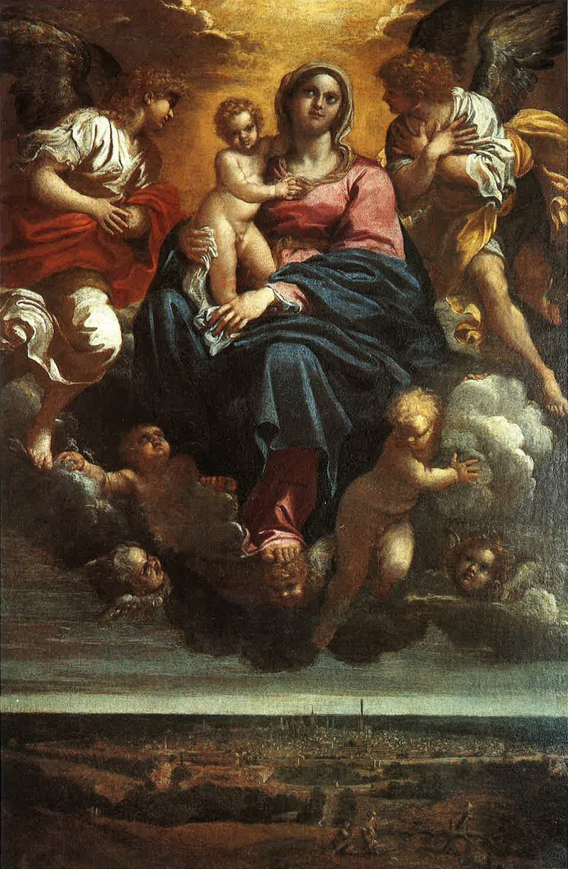 La Vierge à l'Enfant en gloire sur la ville de Bologne - Annibale Carracci