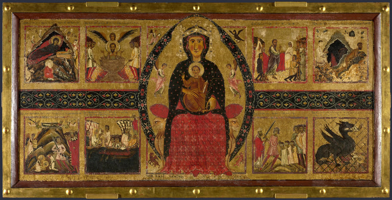 La Vierge à l'Enfant en majesté, avec des scènes narratives - Margaritone d'Arezzo