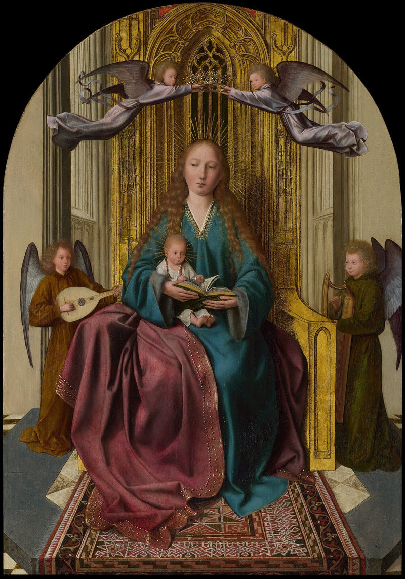 La Vierge à l'Enfant en majesté, entourée de quatre anges - Quentin Metsys