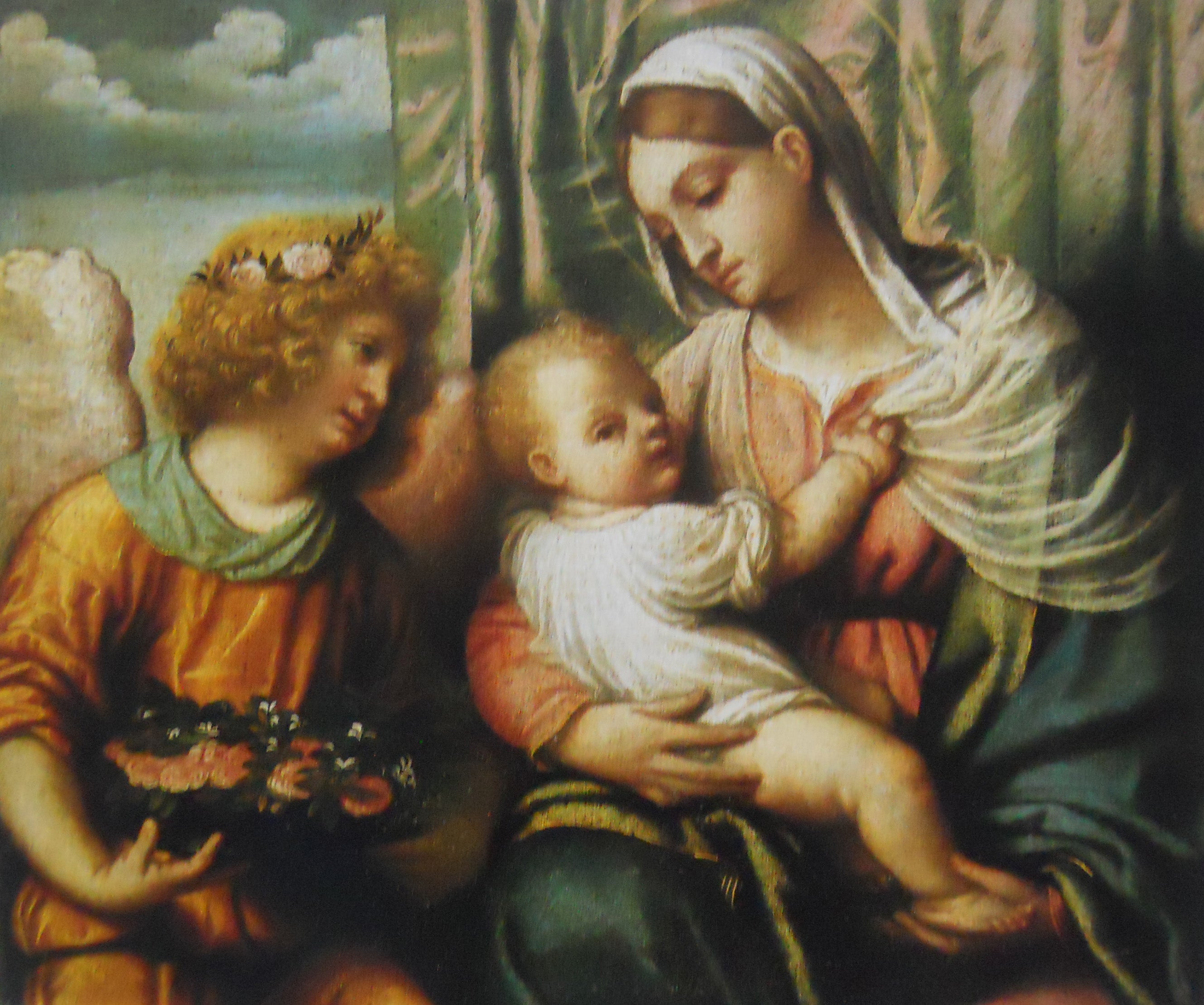 La Vierge à l’Enfant et un ange - Alessandro Bonvicino - Alpha Reproduction