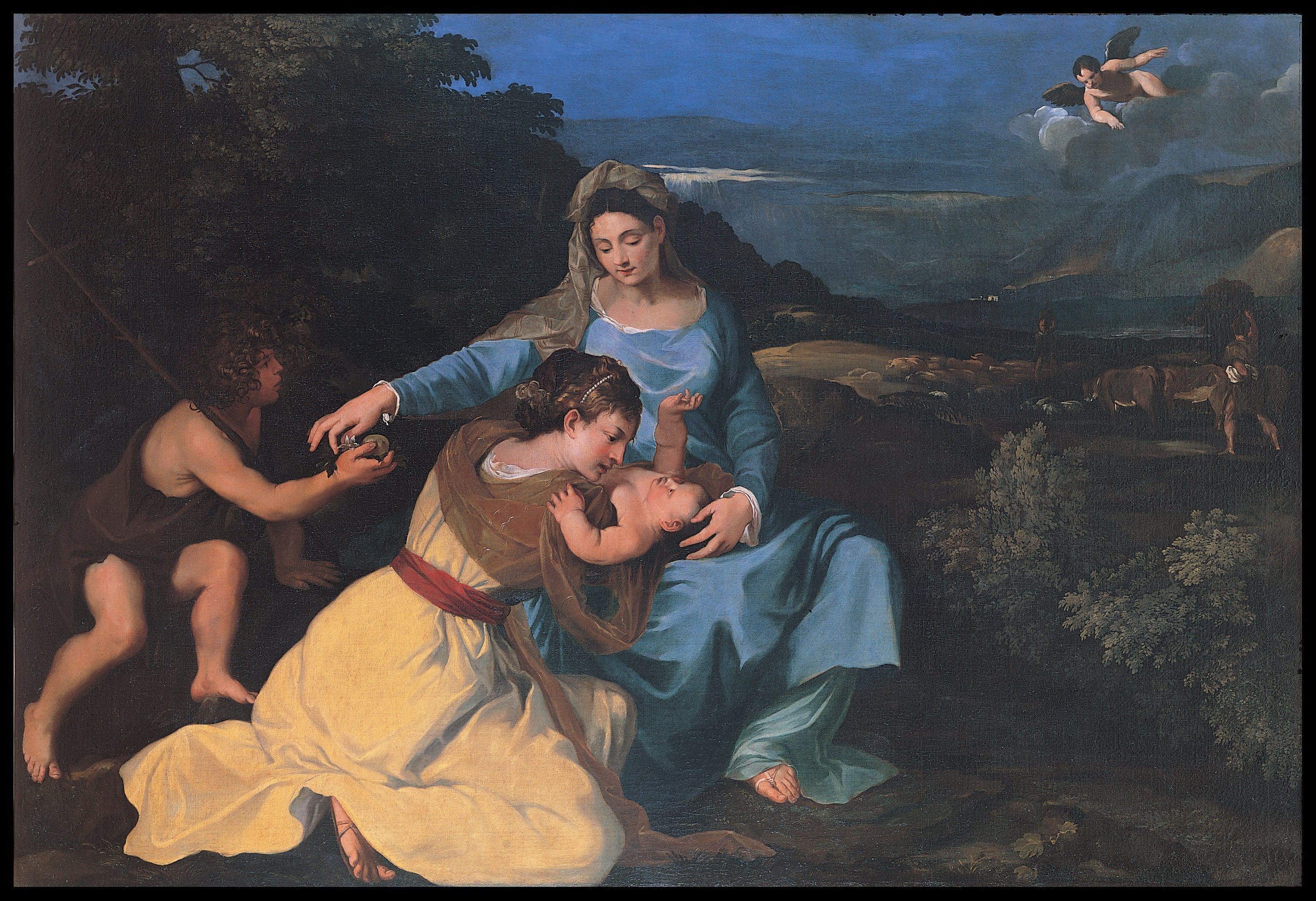 La Vierge à l’Enfant Sainte Catherine et Saint Jean - Pietro da Cortona - Alpha Reproduction