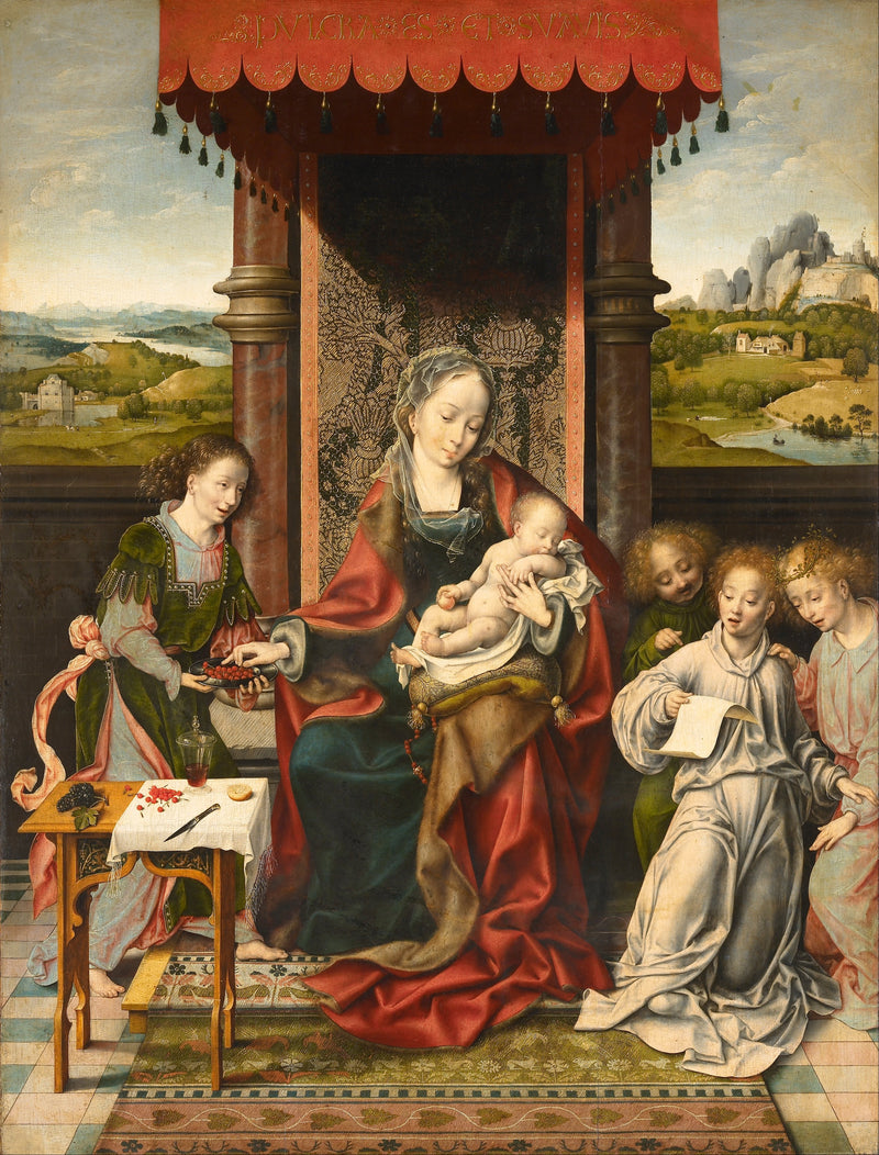 La Vierge à l'Enfant avec des anges - Joos van Cleve