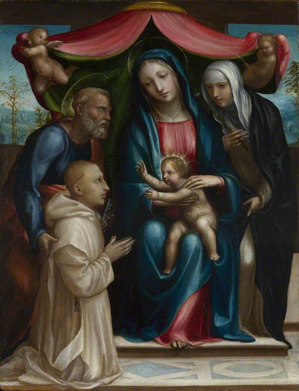 La Vierge à l'Enfant avec des saints et un donateur - Il Sodoma (Giovanni Antonio Bazzi)