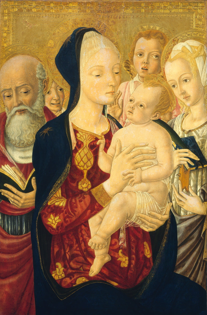 La Vierge à l'Enfant avec saint Jérôme, sainte Catherine d'Alexandrie et des anges - Matteo di Giovanni