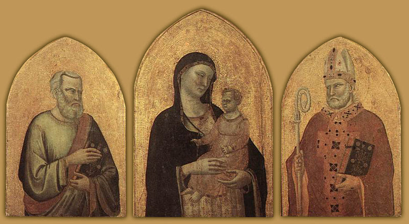 La Vierge à l'Enfant avec saint Matthieu et saint Nicolas - Bernardo Daddi