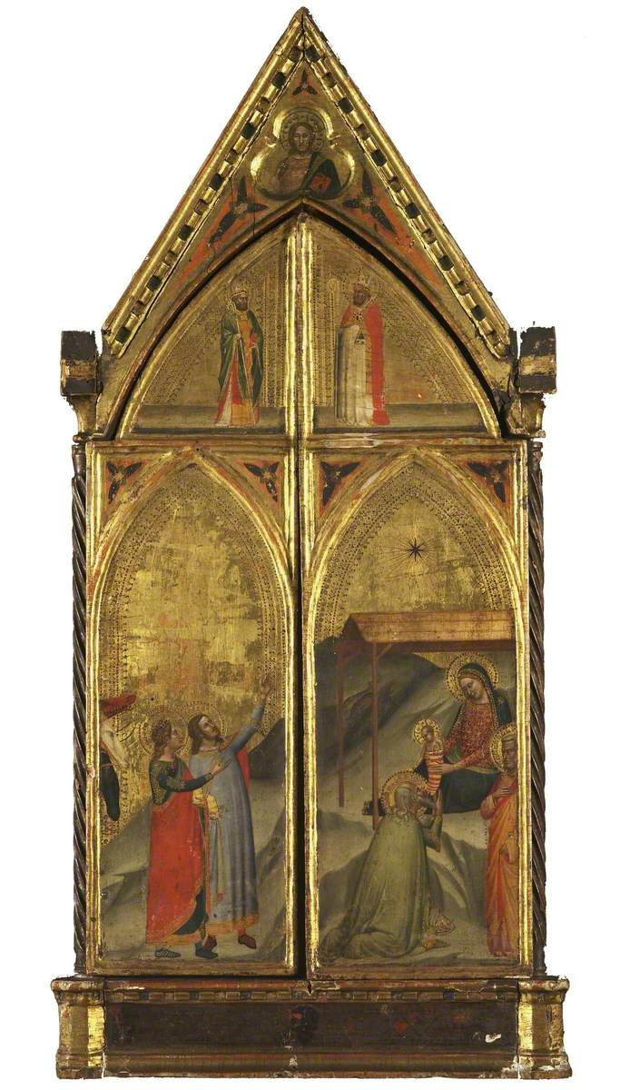 La Vierge à l'Enfant trônant avec des saints (triptyque fermé) - Bernardo Daddi