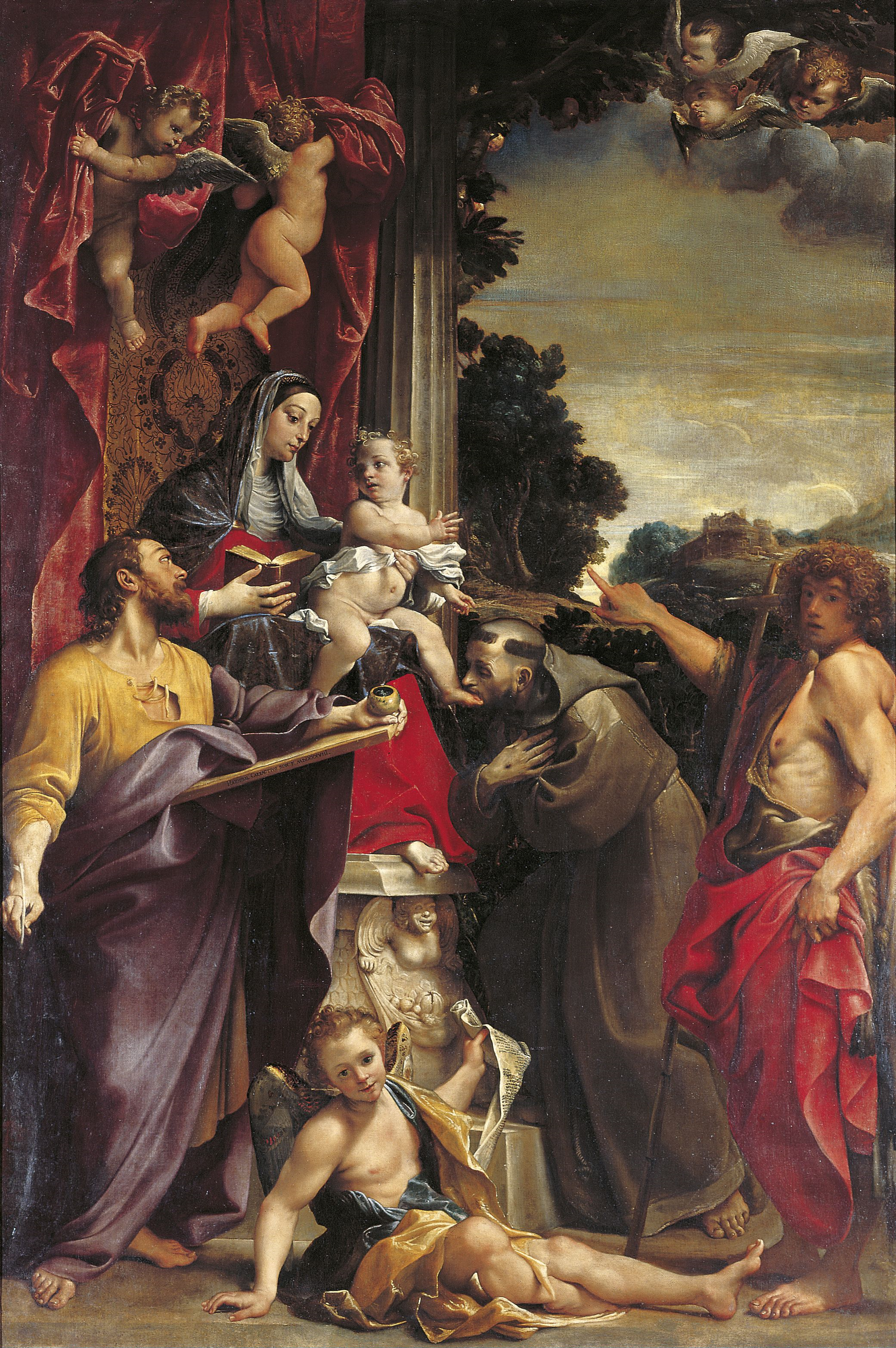 La Vierge en trône avec saint Matthieu - Annibale Carracci - Alpha Reproduction
