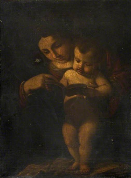 La Vierge enseignant à lire à l'Enfant Jésus - Guercino