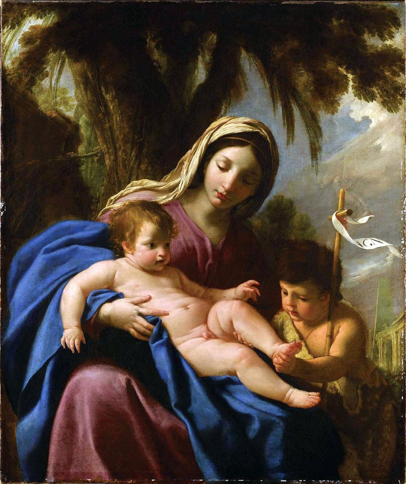 La Vierge et l'Enfant Jésus avec saint Jean-Baptiste - Eustache Le Sueur