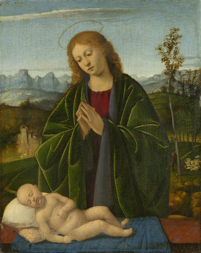 La Vierge Marie adorant l'Enfant - Marco Basaiti