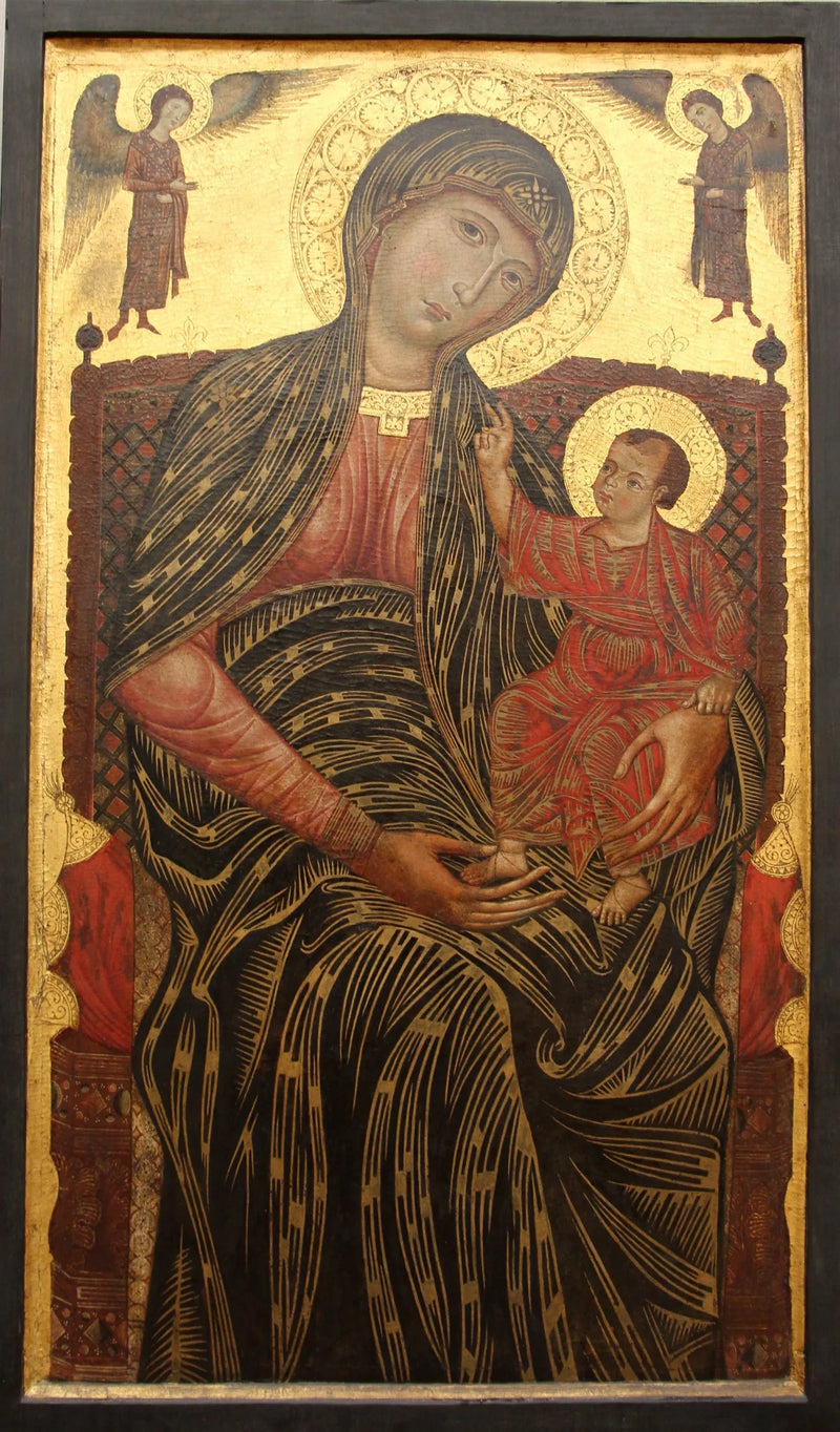 La Vierge Marie trônant avec deux anges - Master of the Magdalen