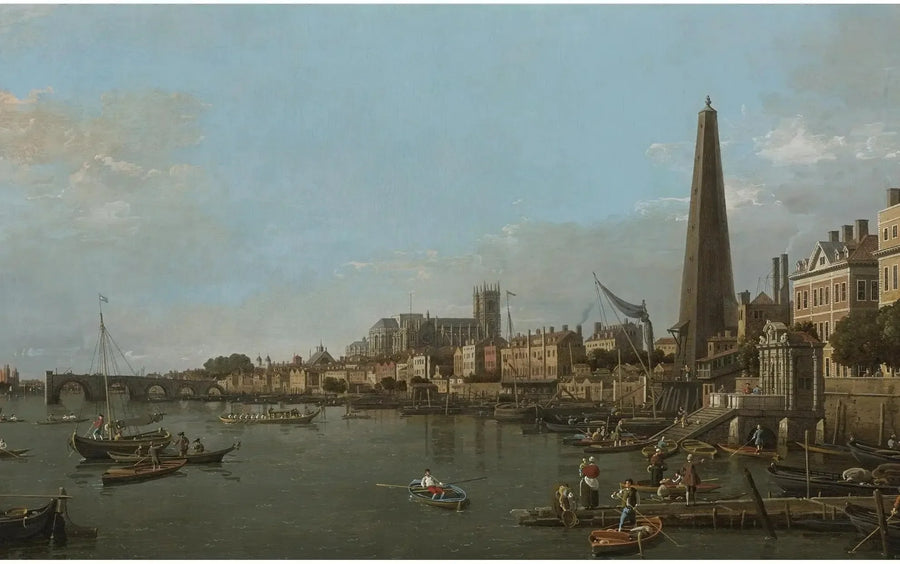 La ville de Westminster depuis la Tamise, près de la York Water Gate - Canaletto