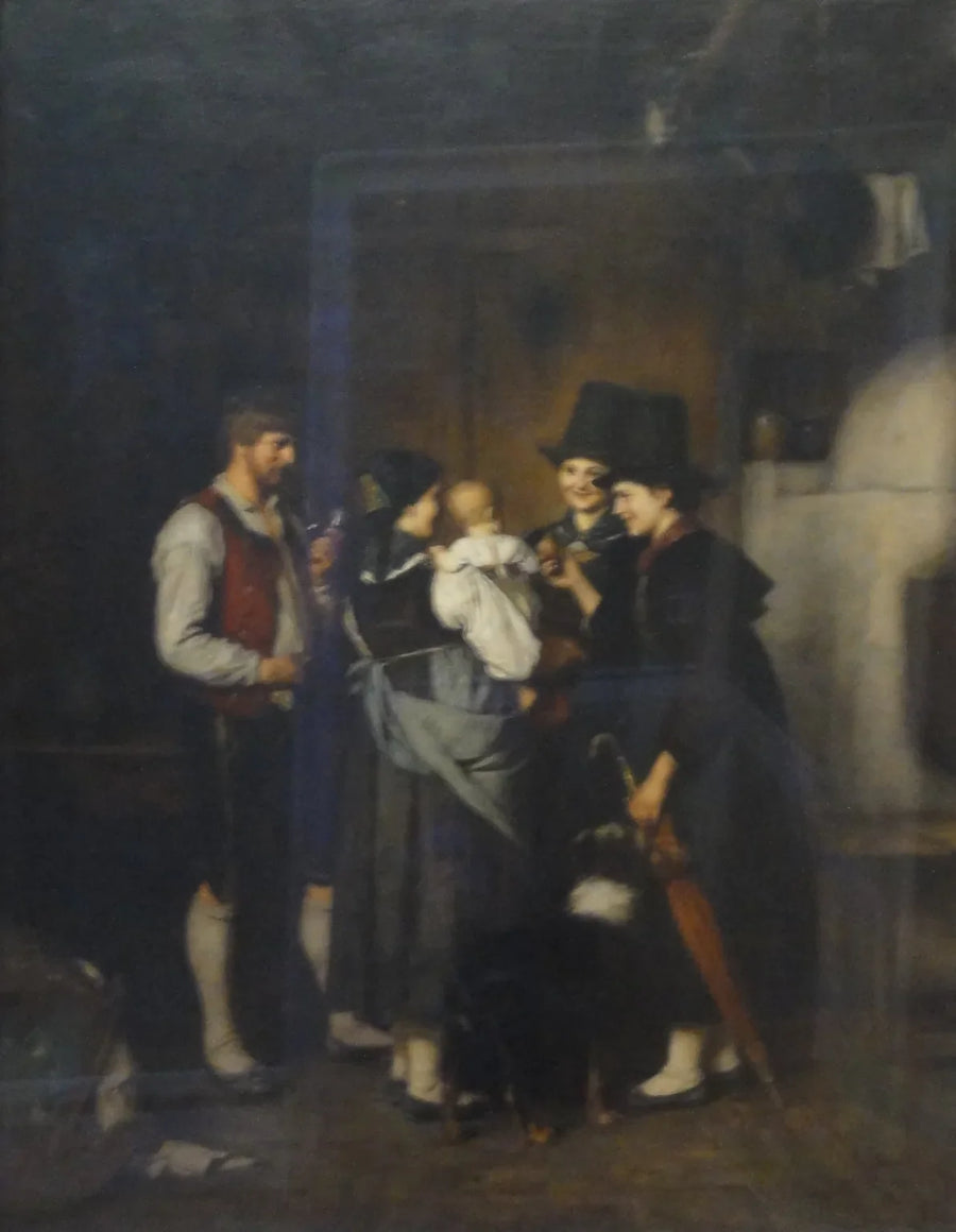 La visite - Franz Defregger image 1 copie peinte à la main à l’huile