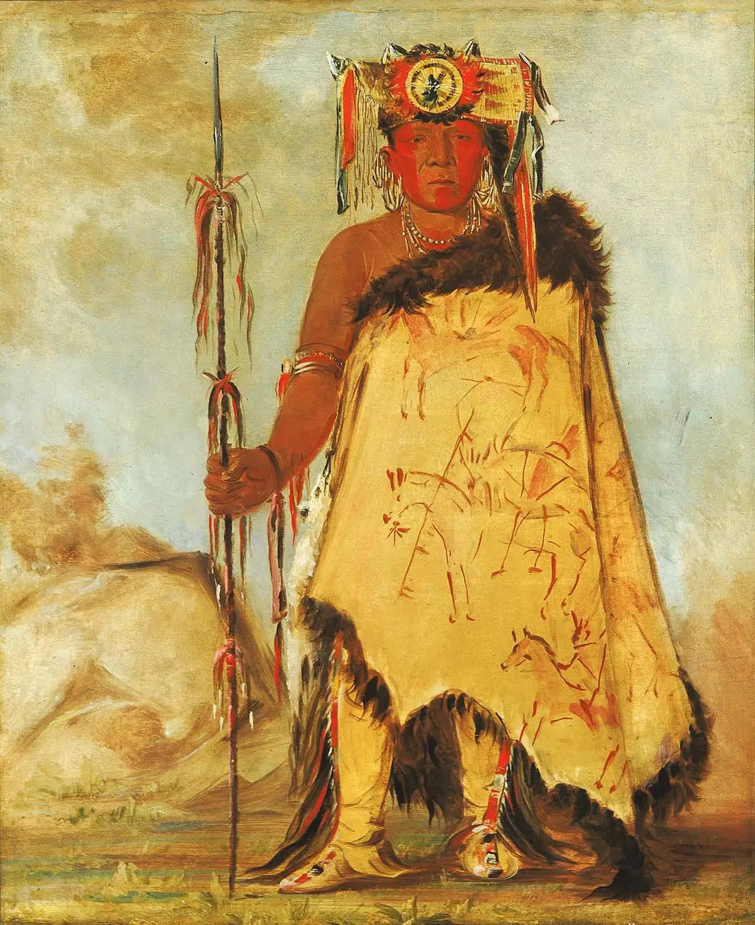 La-wée-re-coo-re-shaw-wee chef de guerre un Pawnee républicain - George Catlin - Alpha Reproduction