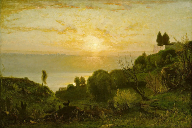 Lac Albano, coucher de soleil - George Inness