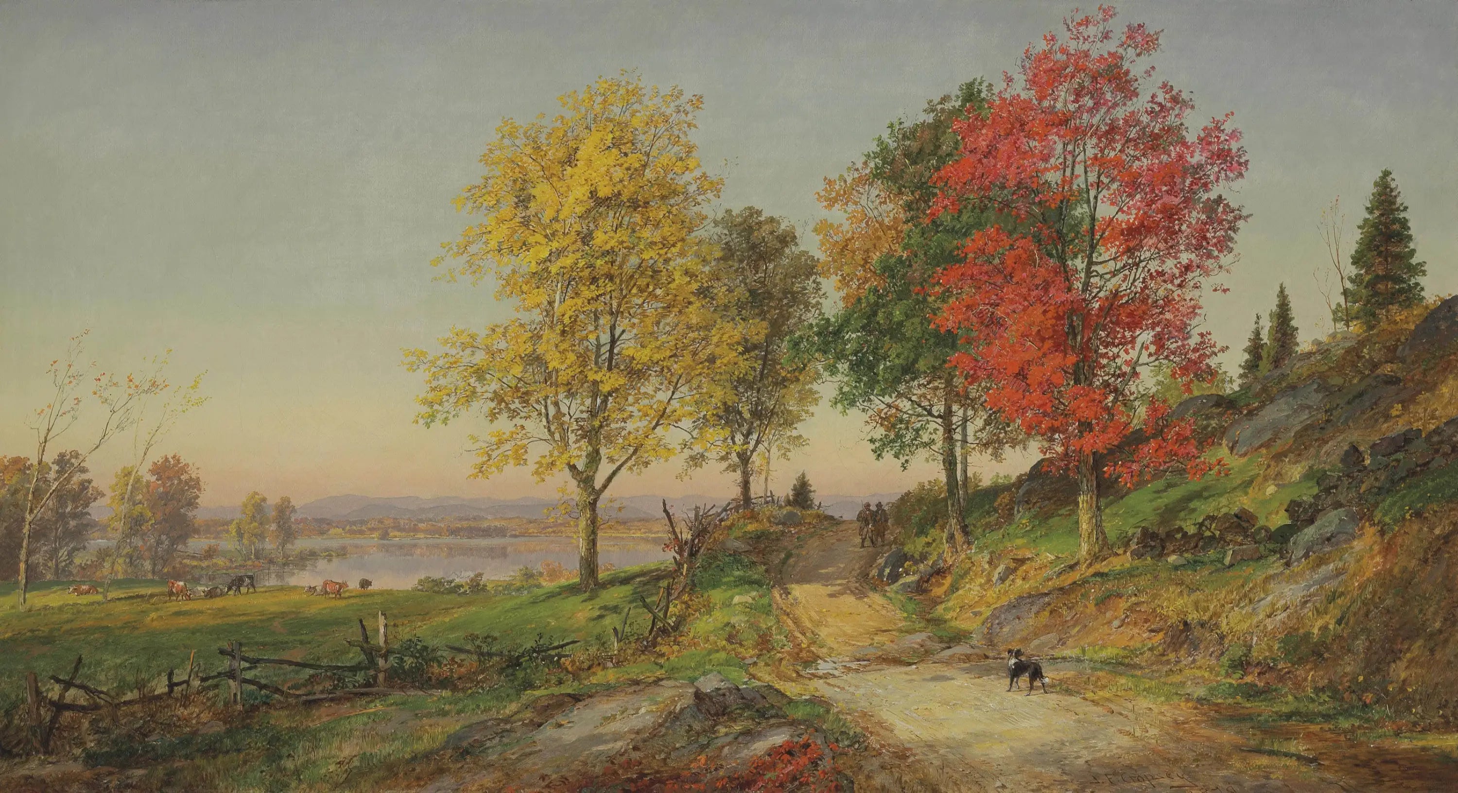 Lac Greenwood - Jasper Francis Cropsey image 1 reproduction artisanale de tableau