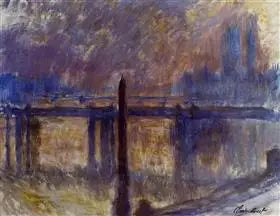 L'Aiguille de Cléopâtre et Charing Cross Bridge - Claude Monet