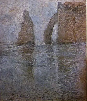 L'Aiguille et la Porte d'Aval vues en amont - Claude Monet