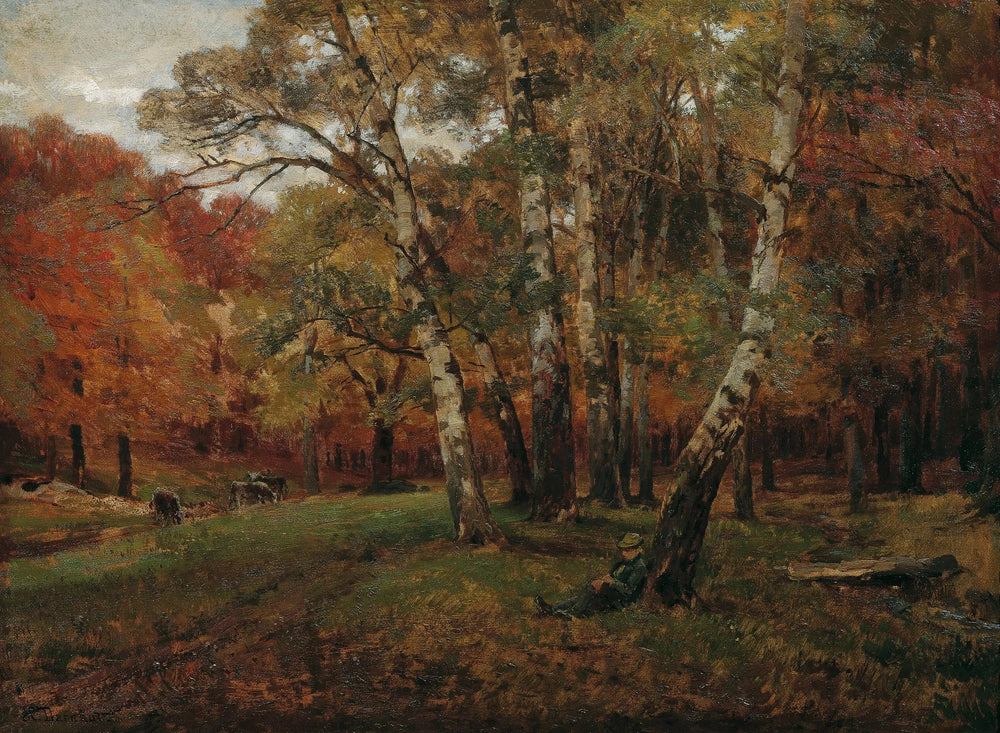 Landschaft mit Birken - Hugo Darnaut image 1 reproduction artisanale de tableau