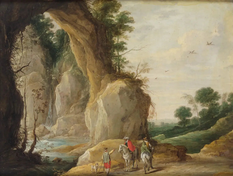 Landschaft mit Felsboden und zwei Reitern - David Teniers le Jeune