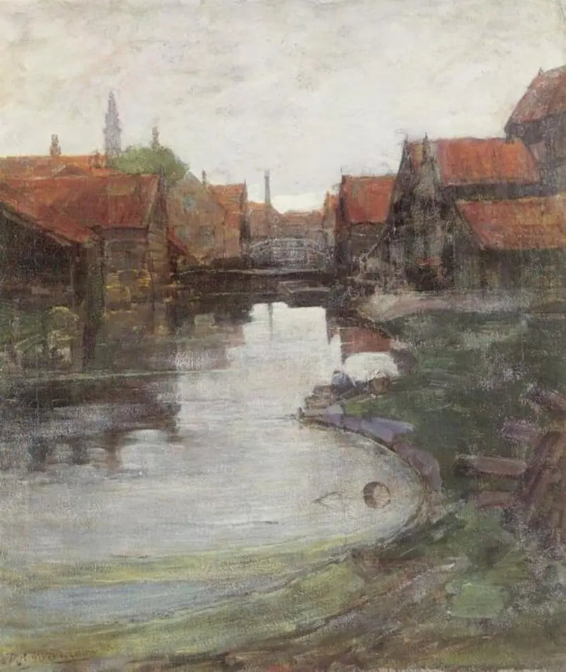 Lange Bleekerssloot avec la tour de l'église de l'Ouest - Piet Mondrian