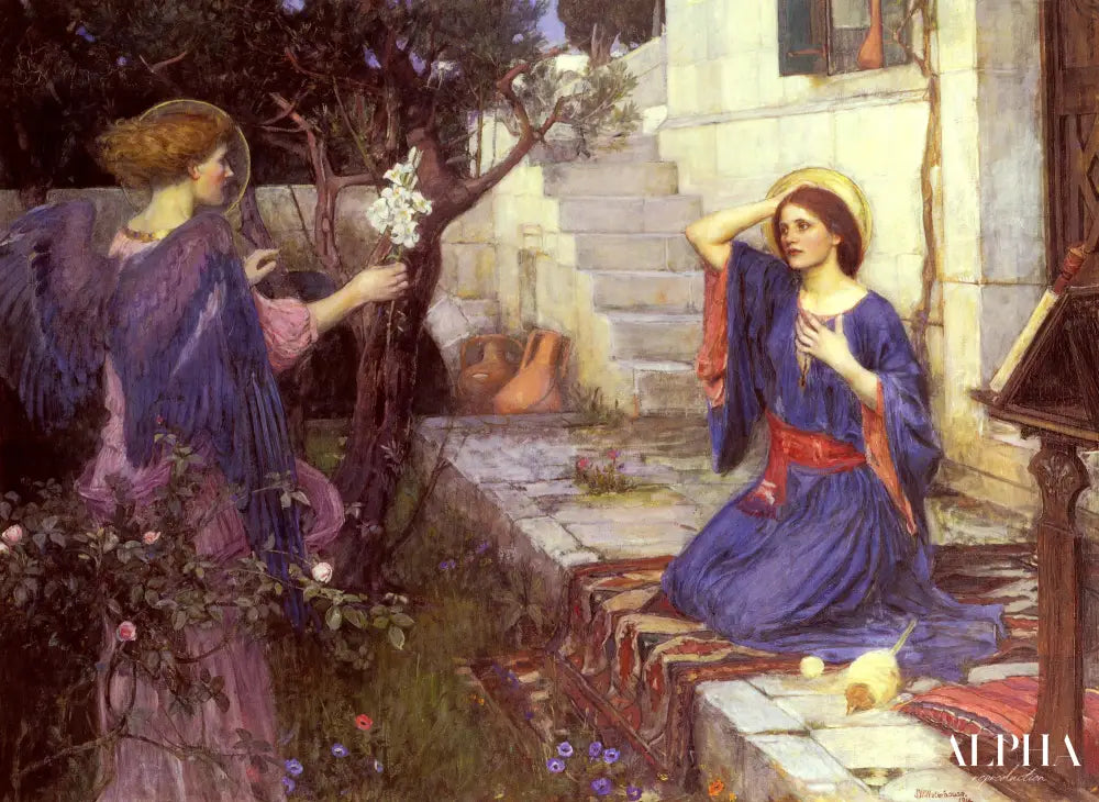 L’Annonciation - John William Waterhouse Reproductions de tableaux à la peinture à l’huile