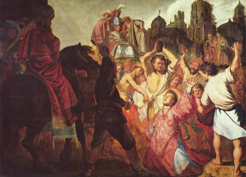 La Lapidation de saint Étienne – Rembrandt